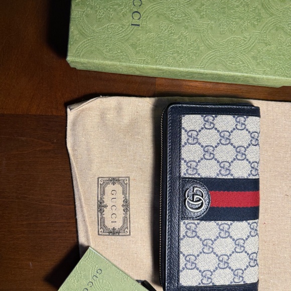 Authentic Gucci Ophidia GG Supreme Zip Wallet  Brand New w/ Tags & Box - Picture 1 of 6